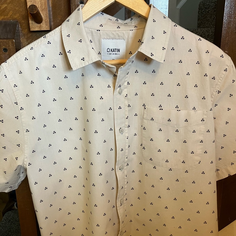 Katin Cream and Black Patterned Men's Shirt